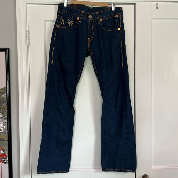 True Religion Ricky Giant Big T Relaxed Fit Jeans-NWOT - Picture 1 of 8
